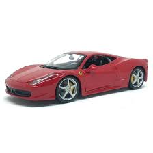Miniatura Carro Ferrari 458 Italia - Race e Play - Vermelho - 1:24 - Burago